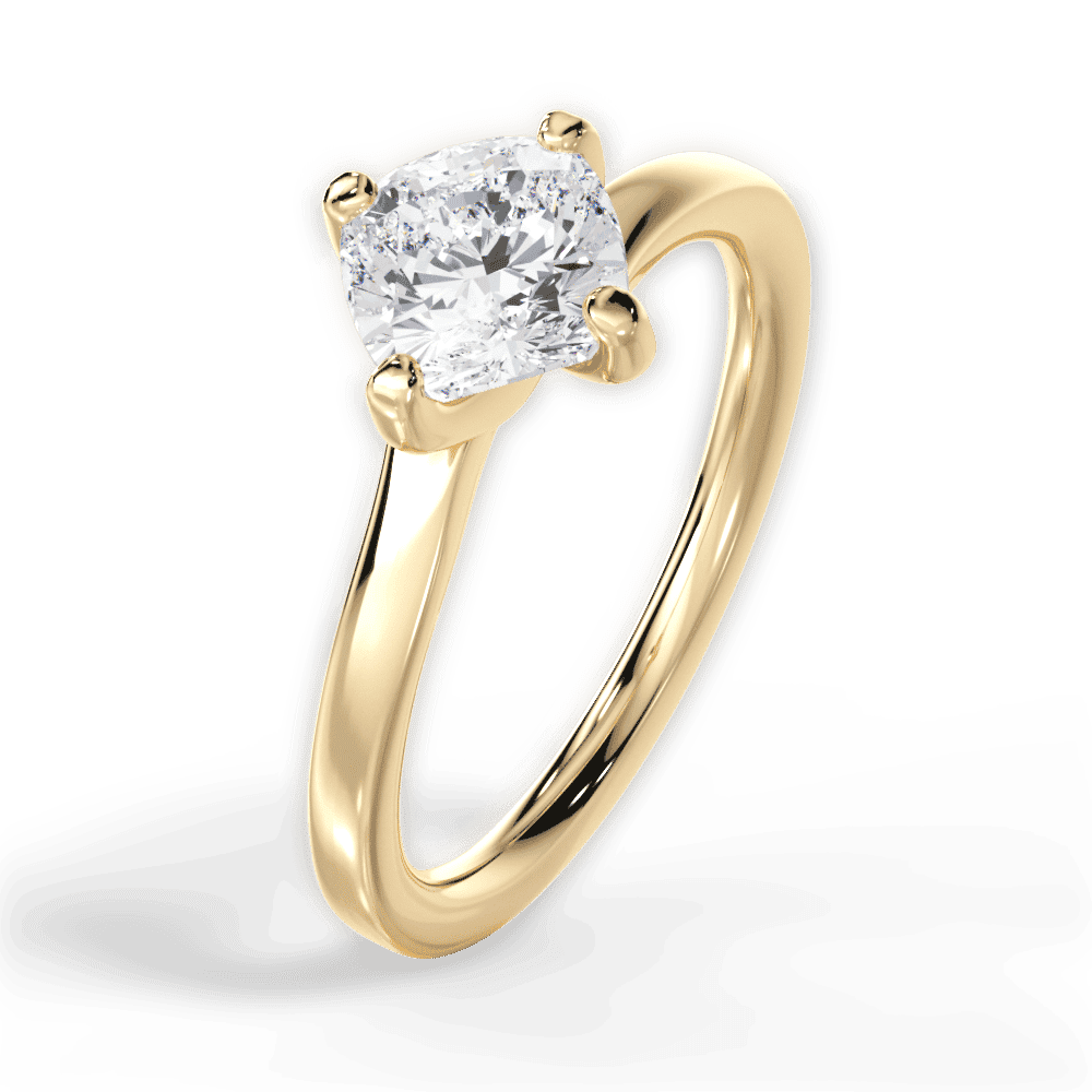 14kt Yellow Gold/18kt Yellow Gold/cushion/side