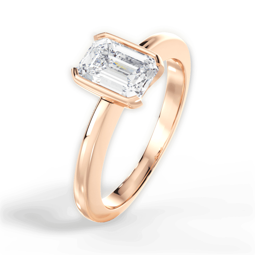 14kt Rose Gold/18kt Rose Gold/emerald/side