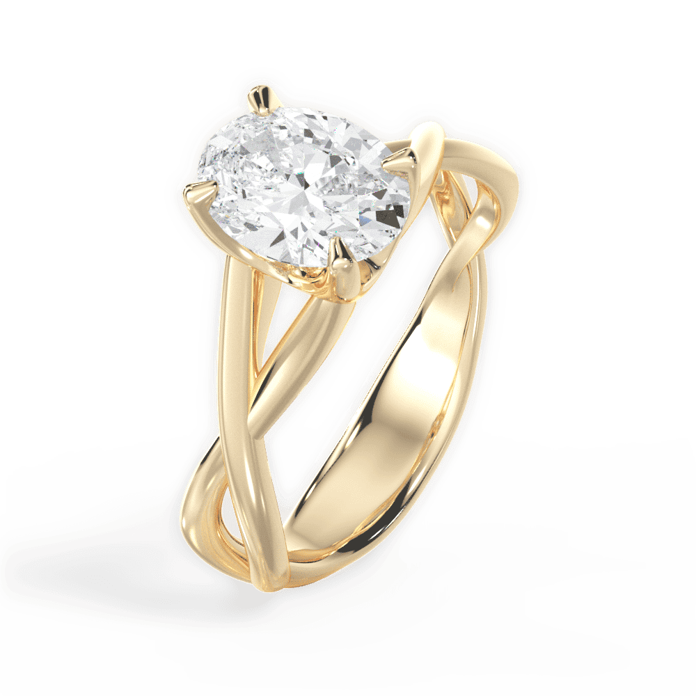 14kt Yellow Gold/18kt Yellow Gold/oval/side