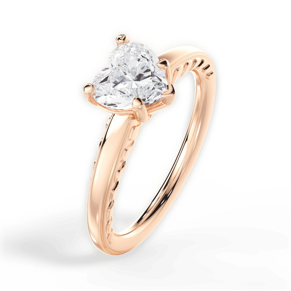 14kt Rose Gold/18kt Rose Gold/heart/side