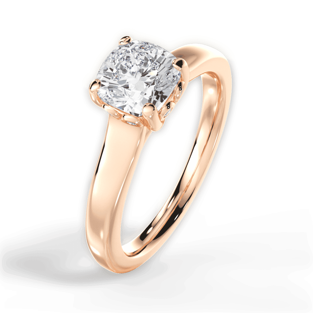 14kt Rose Gold/18kt Rose Gold/cushion/side