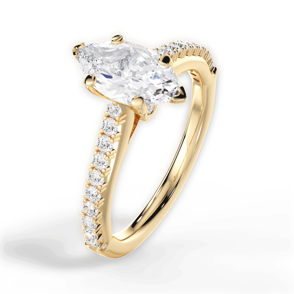 14kt Yellow Gold/18kt Yellow Gold/marquise/side
