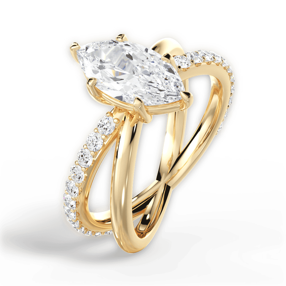 14kt Yellow Gold/18kt Yellow Gold/marquise/side
