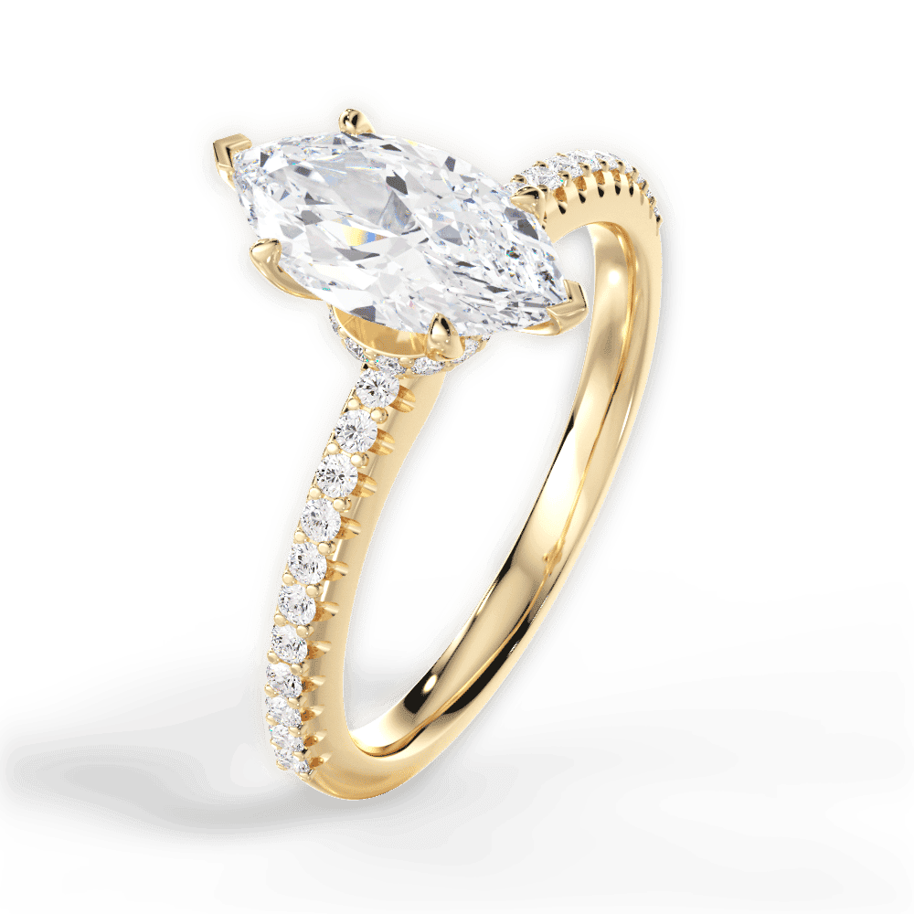 14kt Yellow Gold/18kt Yellow Gold/marquise/side