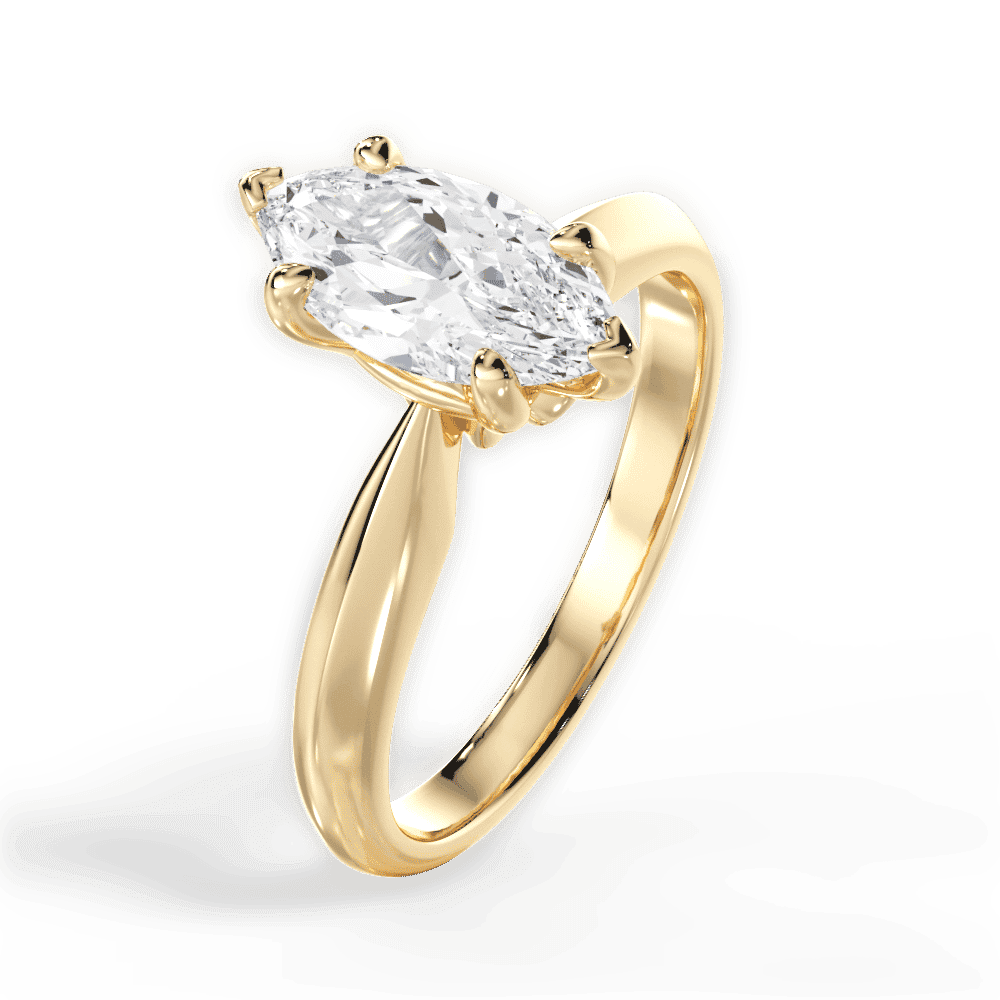 14kt Yellow Gold/18kt Yellow Gold/marquise/side