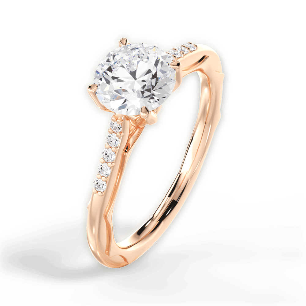 14kt Rose Gold/18kt Rose Gold/round/side