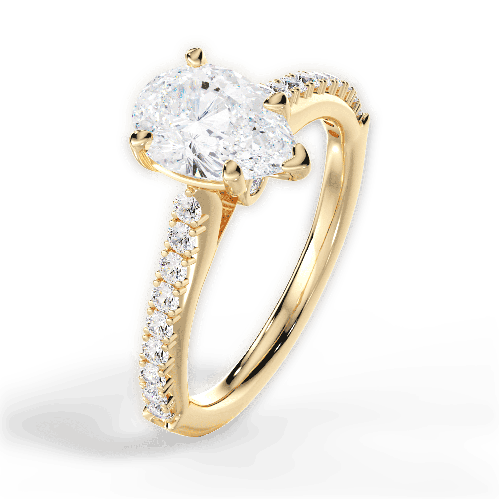 14kt Yellow Gold/18kt Yellow Gold/pear/side