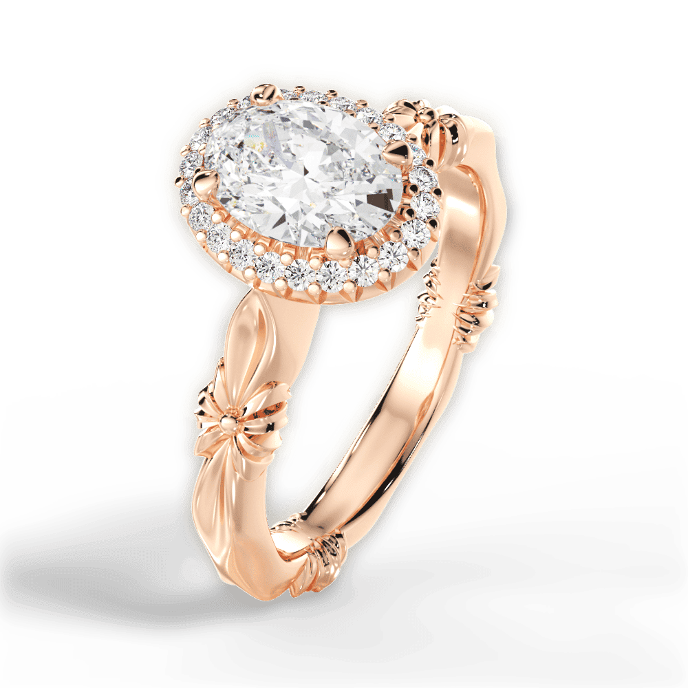 14kt Rose Gold/18kt Rose Gold/oval/side