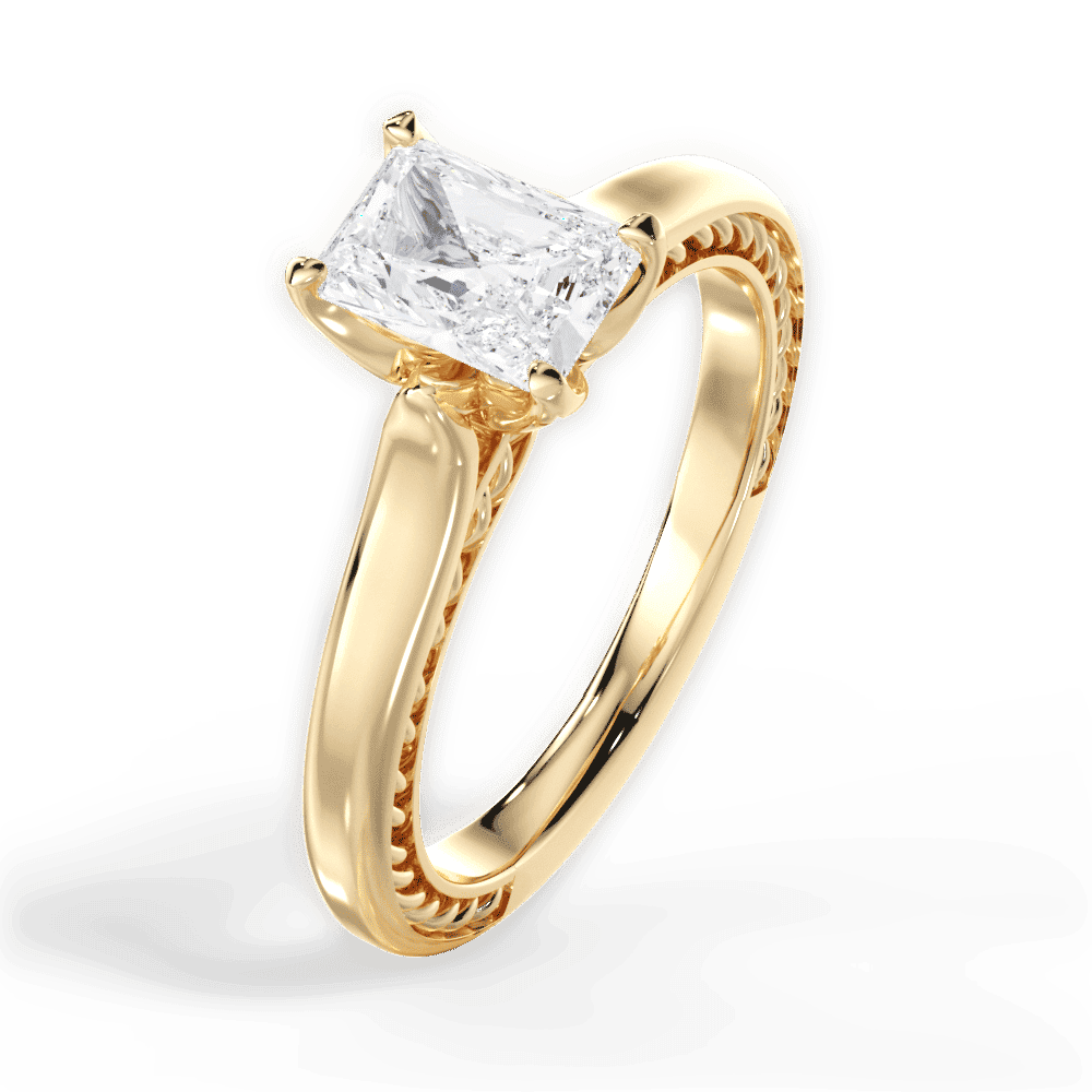 14kt Yellow Gold/18kt Yellow Gold/radiant/side