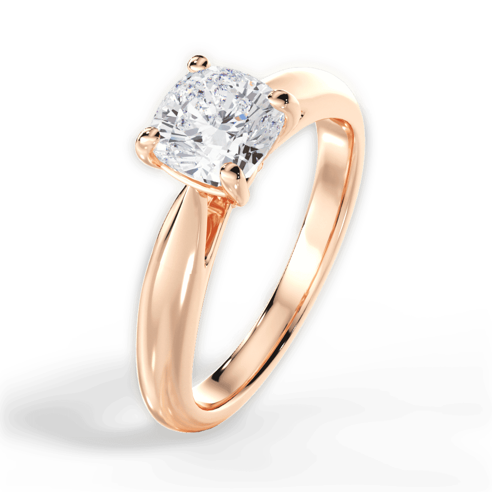 14kt Rose Gold/18kt Rose Gold/cushion/side