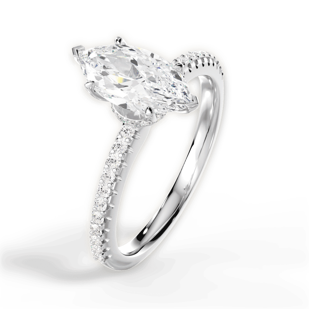 14kt White Gold/18kt White Gold/Platinum/marquise/side