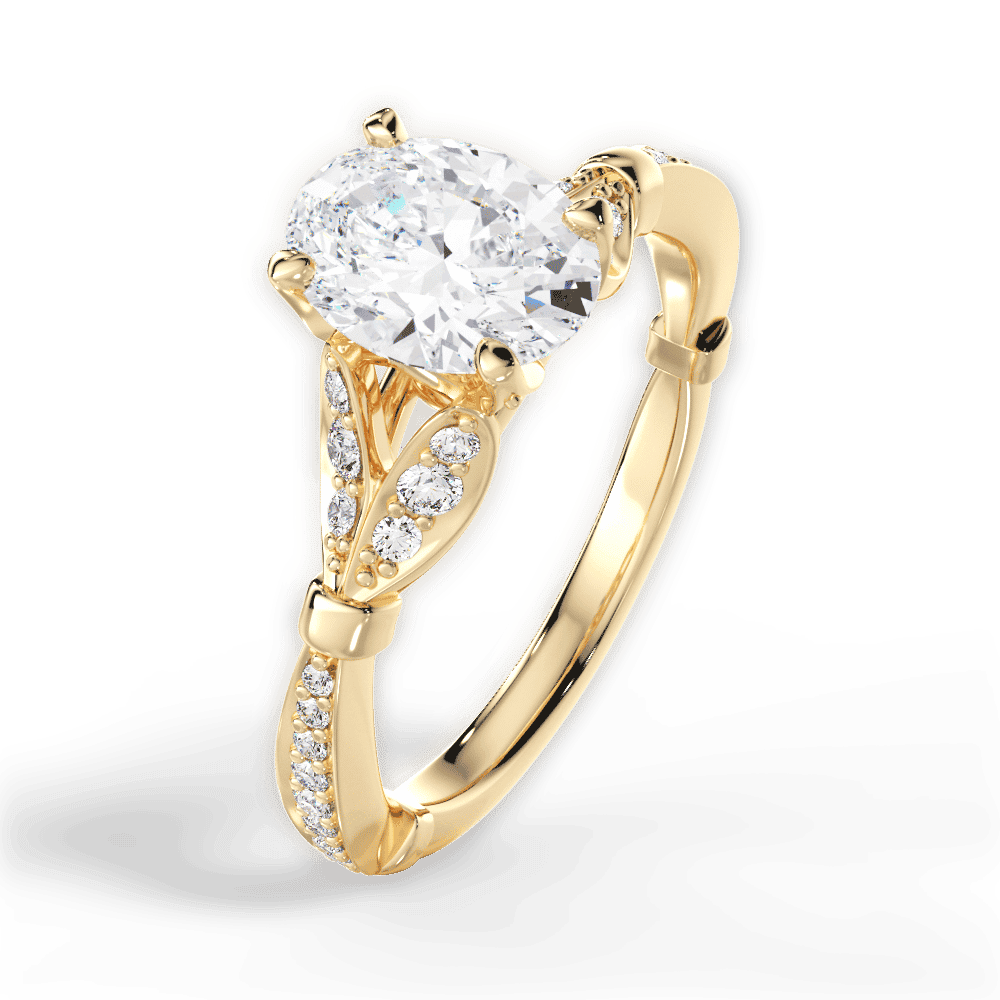 14kt Yellow Gold/18kt Yellow Gold/oval/side