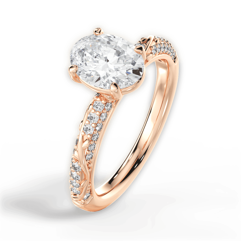 14kt Rose Gold/18kt Rose Gold/oval/side