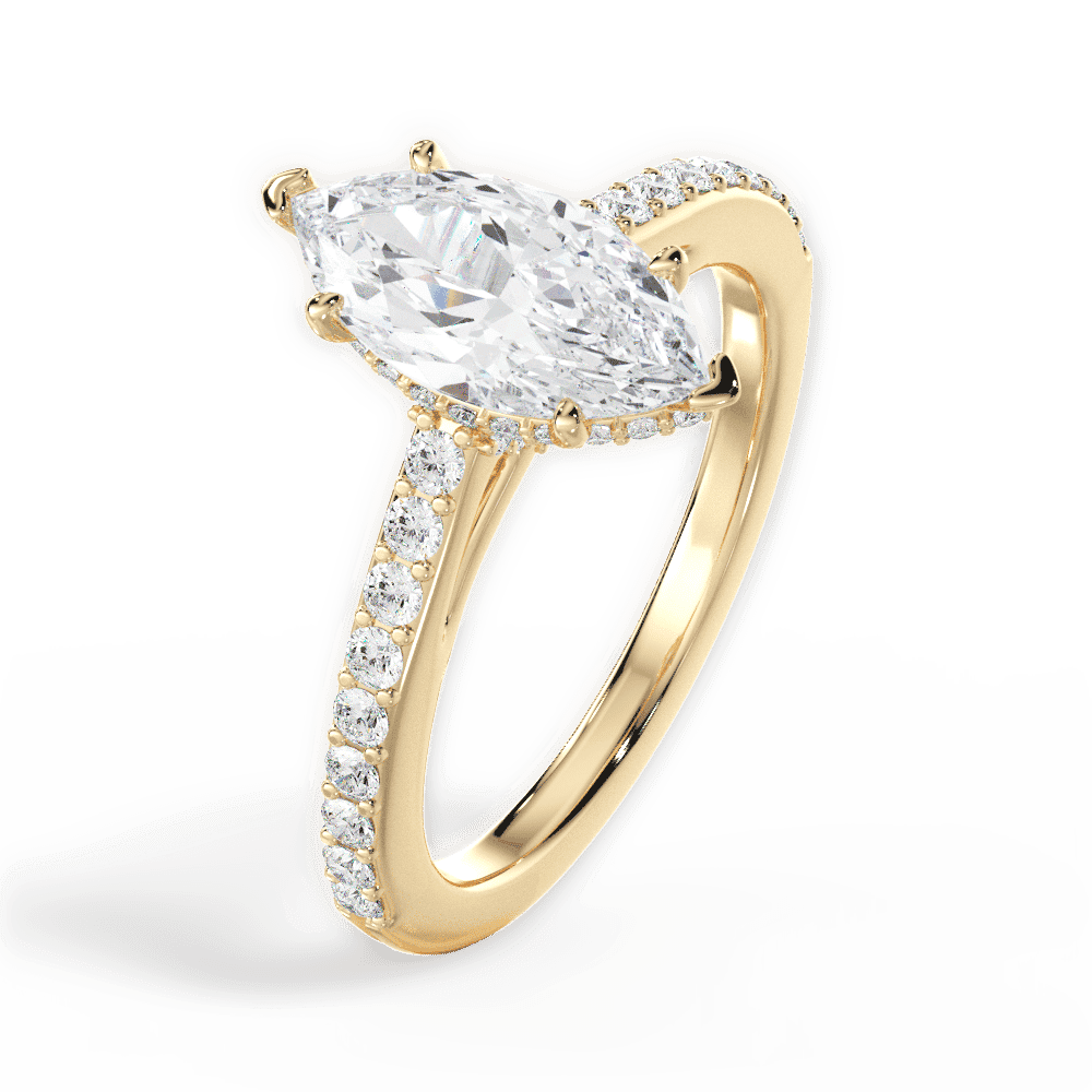 14kt Yellow Gold/18kt Yellow Gold/marquise/side