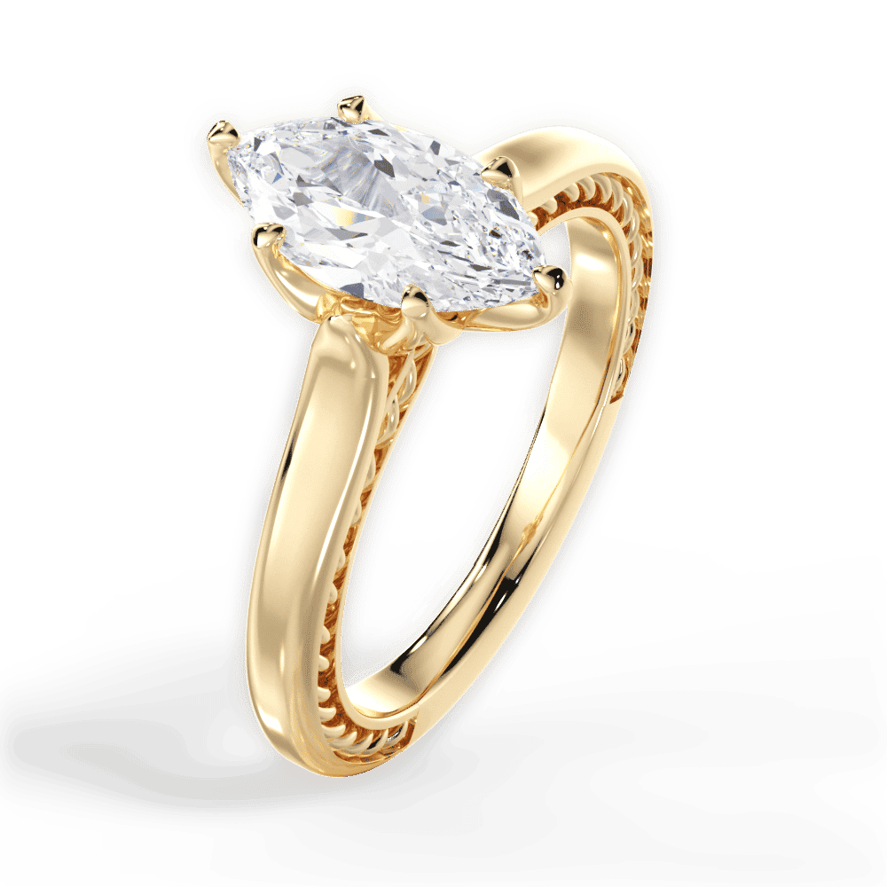 14kt Yellow Gold/18kt Yellow Gold/marquise/side