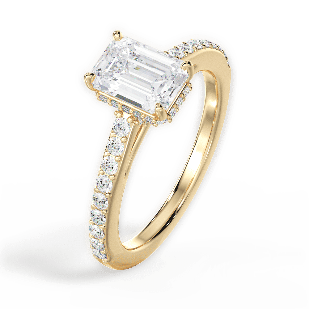 14kt Yellow Gold/18kt Yellow Gold/emerald/side