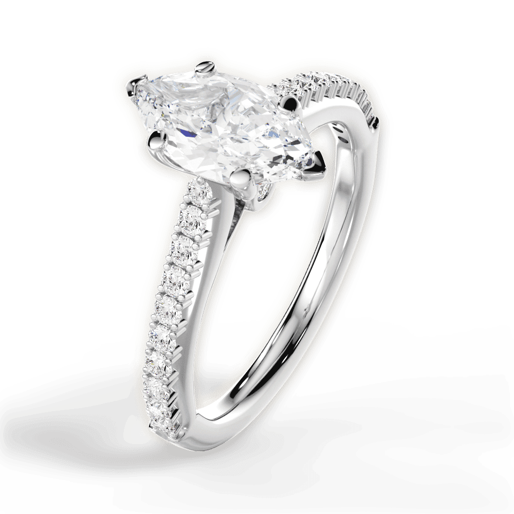 14kt White Gold/18kt White Gold/Platinum/marquise/side
