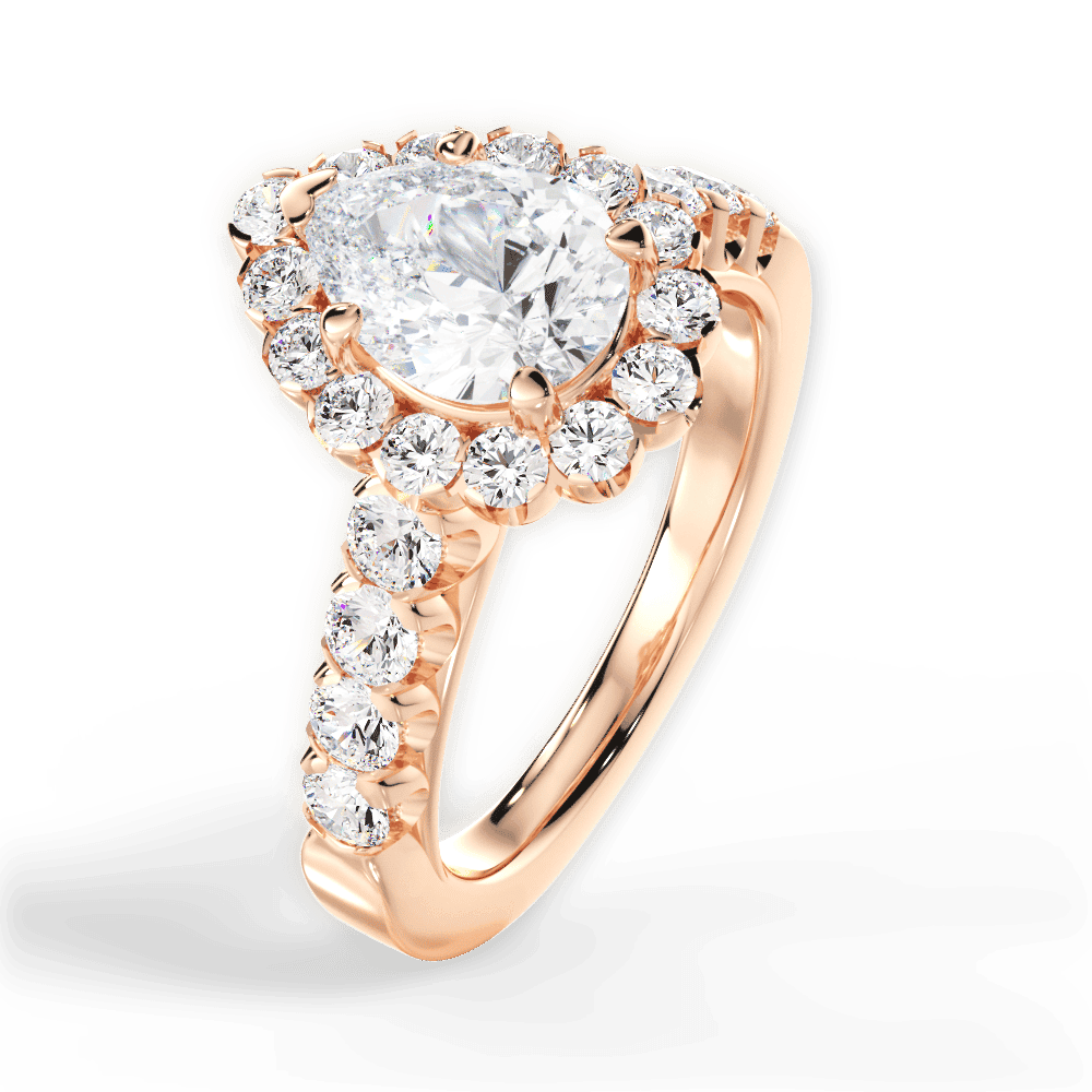 14kt Rose Gold/18kt Rose Gold/pear/side