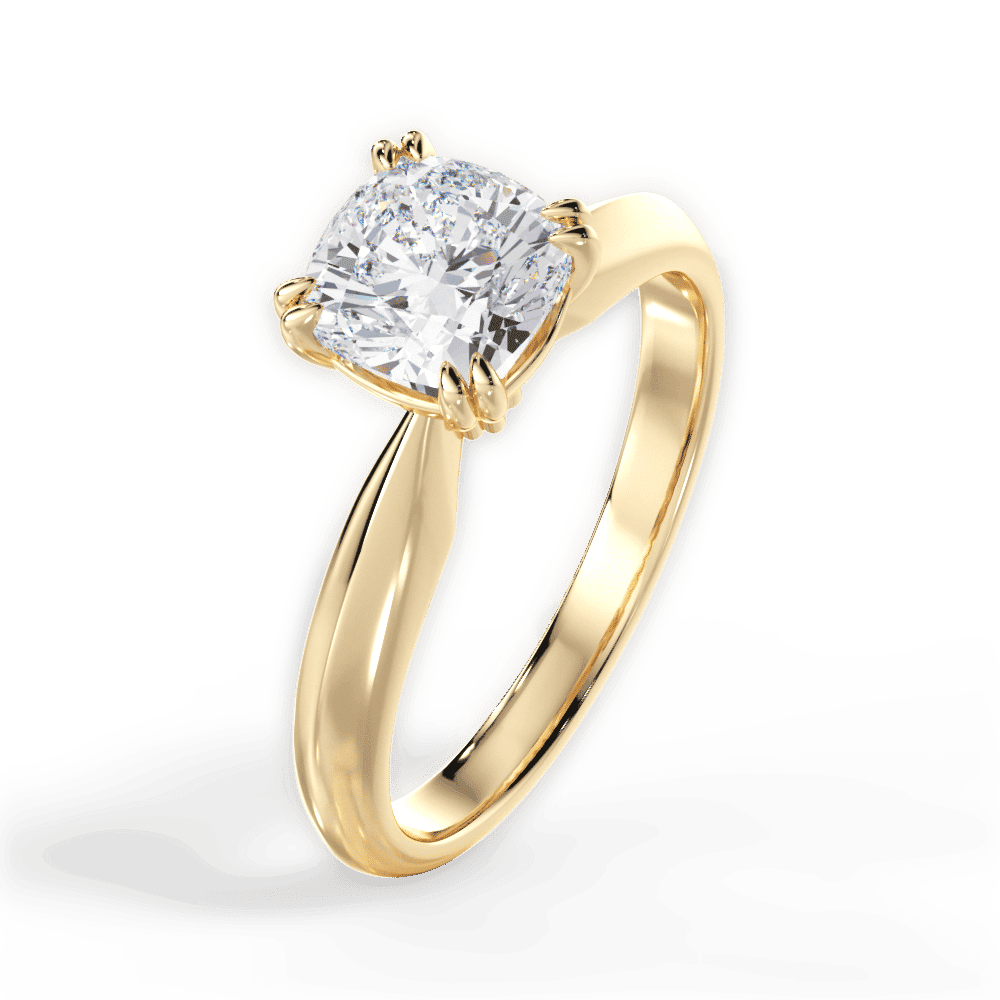 14kt Yellow Gold/18kt Yellow Gold/cushion/side