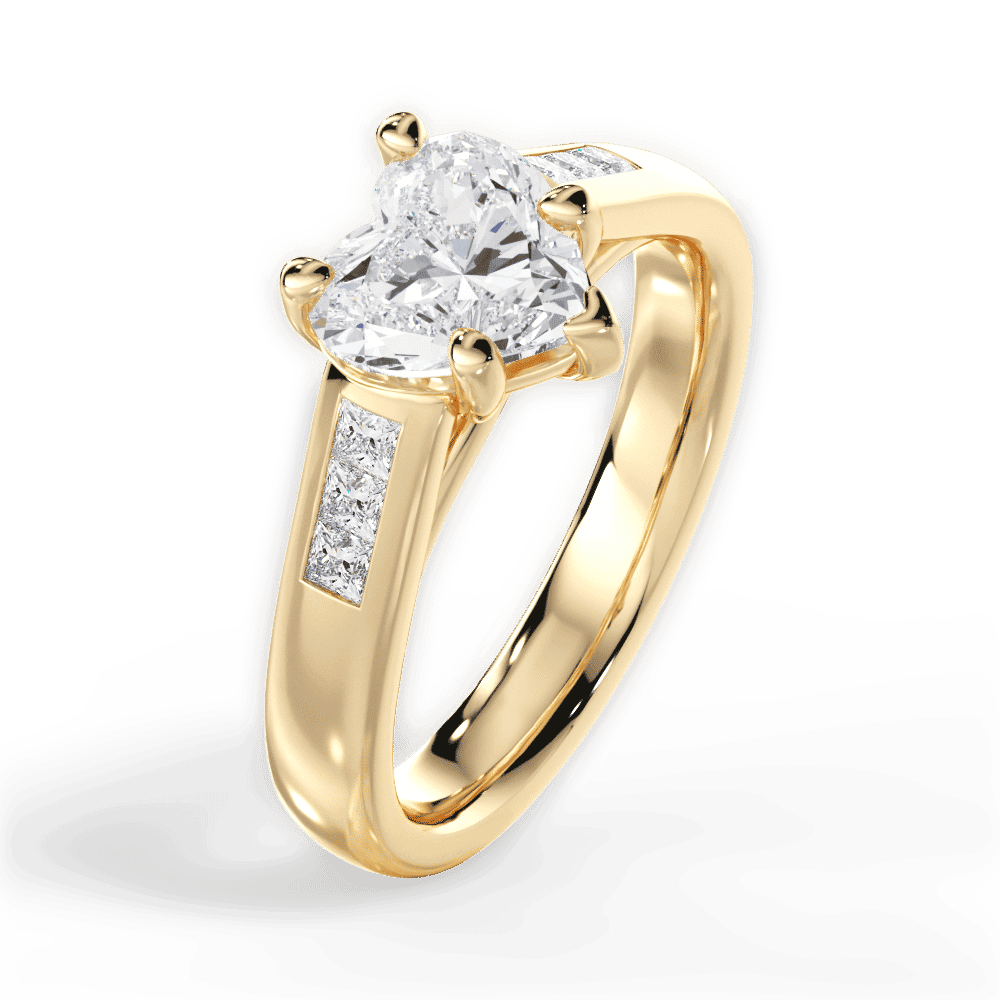 14kt Yellow Gold/18kt Yellow Gold/heart/side