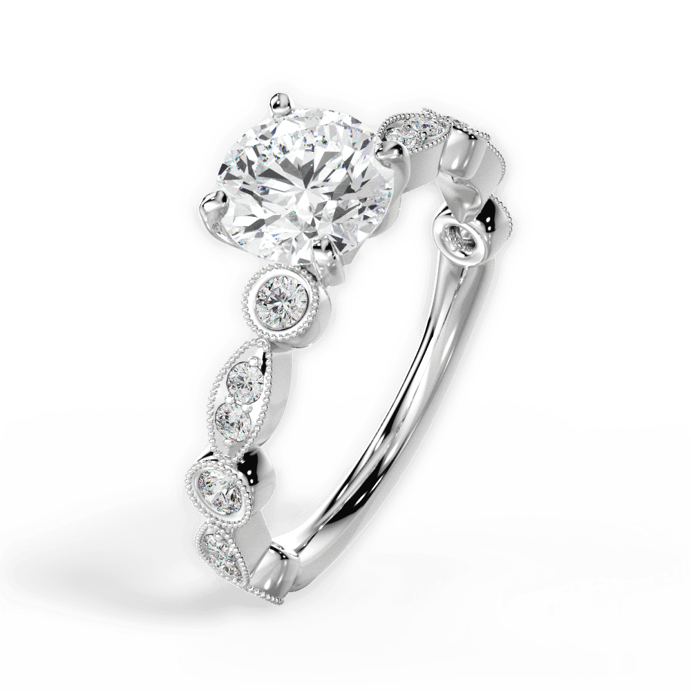14kt White Gold/18kt White Gold/Platinum/round/side