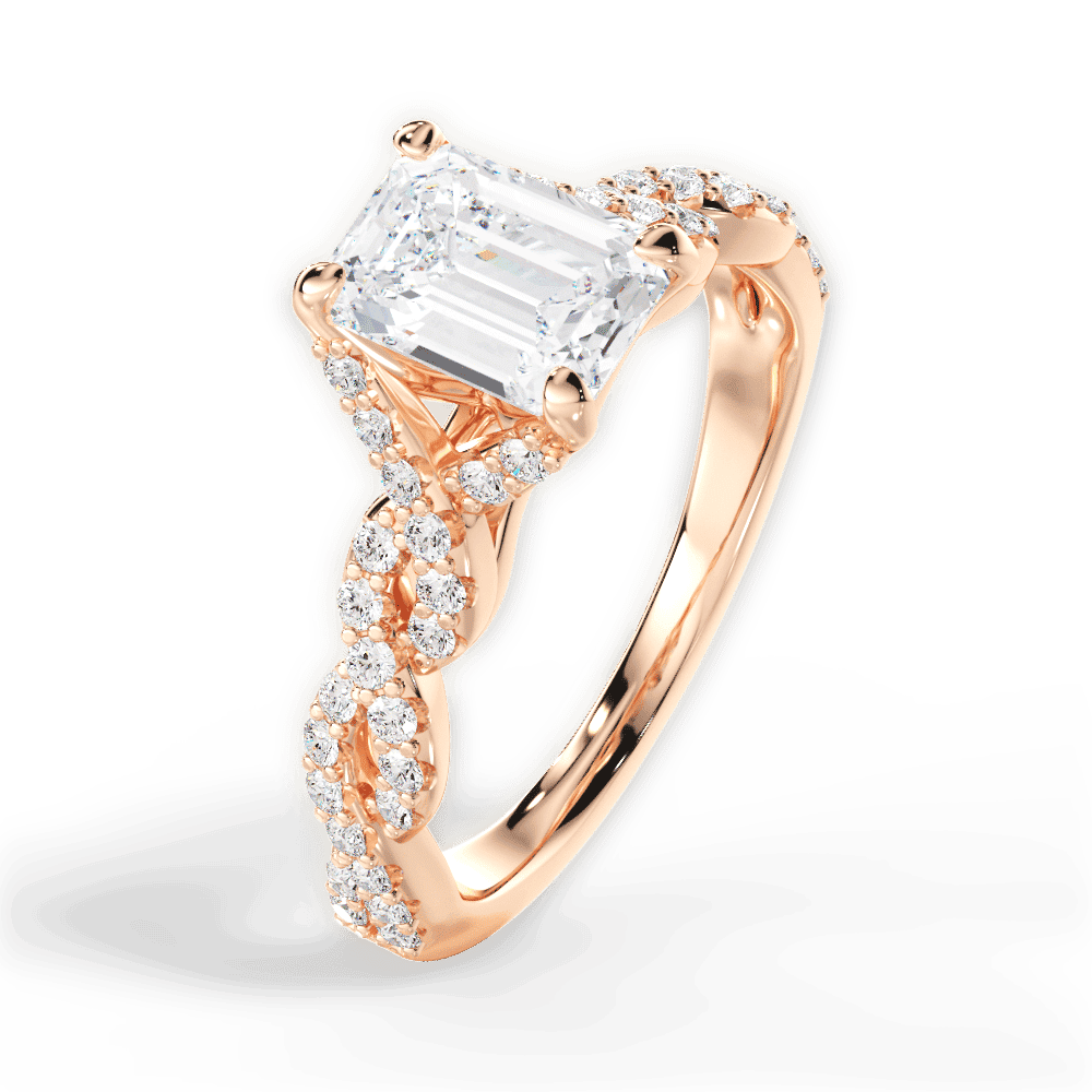 14kt Rose Gold/18kt Rose Gold/emerald/side