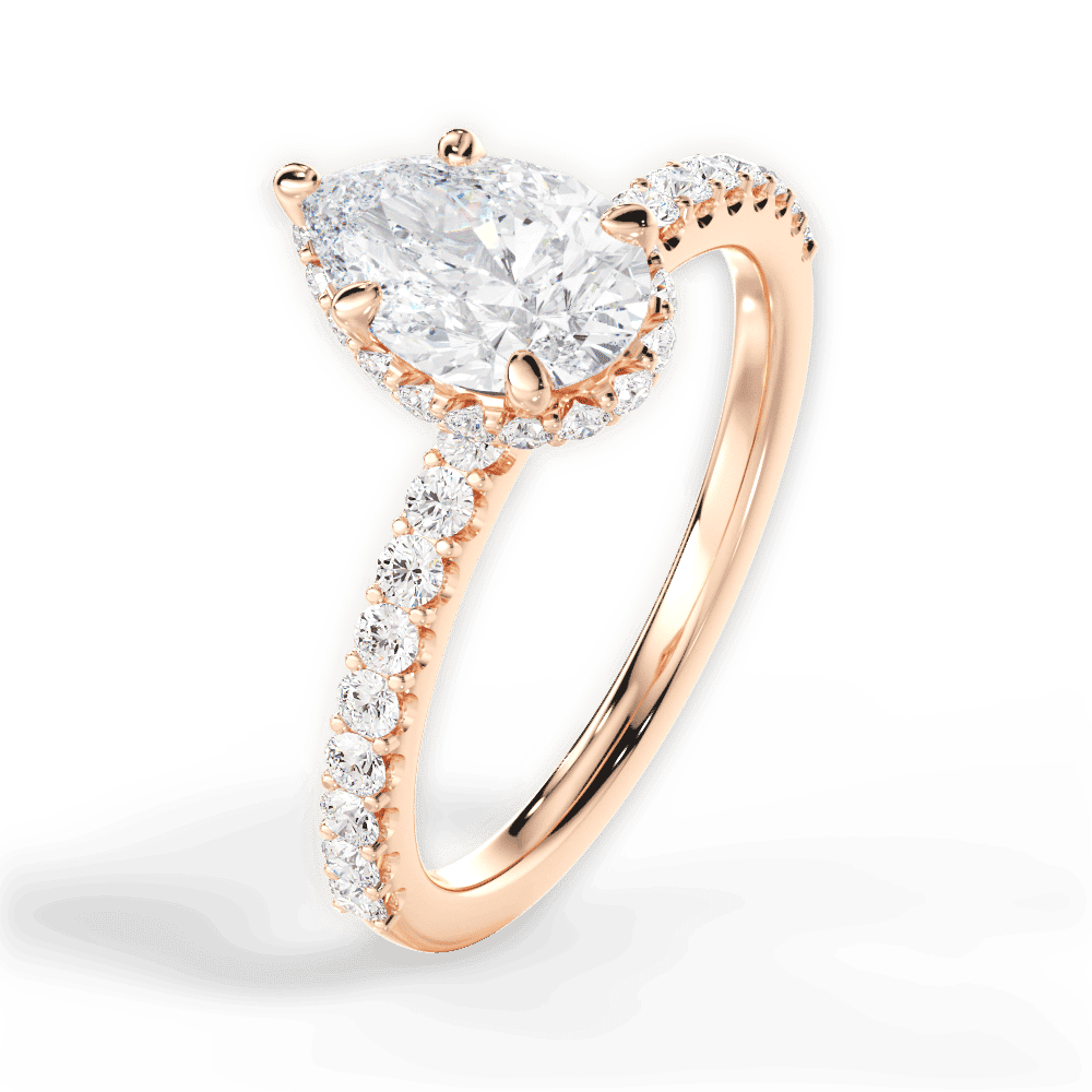 14kt Rose Gold/18kt Rose Gold/pear/side