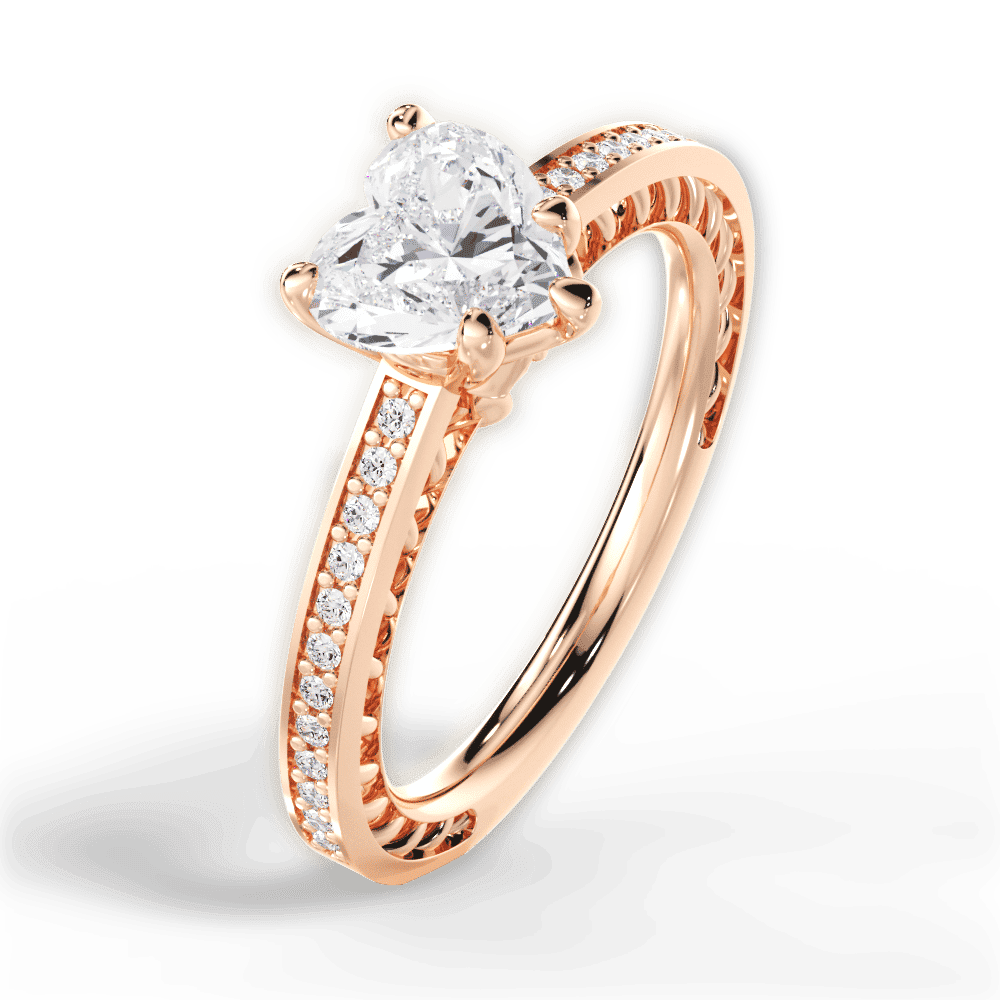 14kt Rose Gold/18kt Rose Gold/heart/side