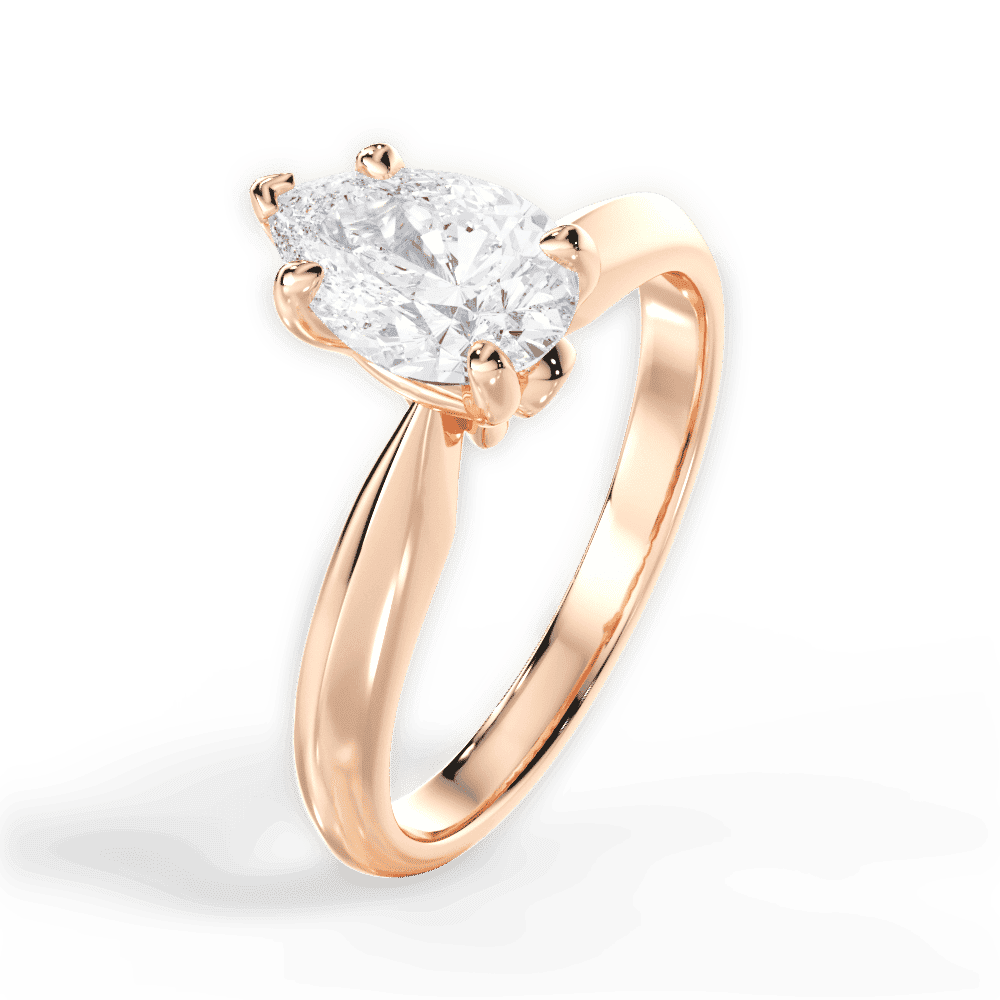 14kt Rose Gold/18kt Rose Gold/pear/side