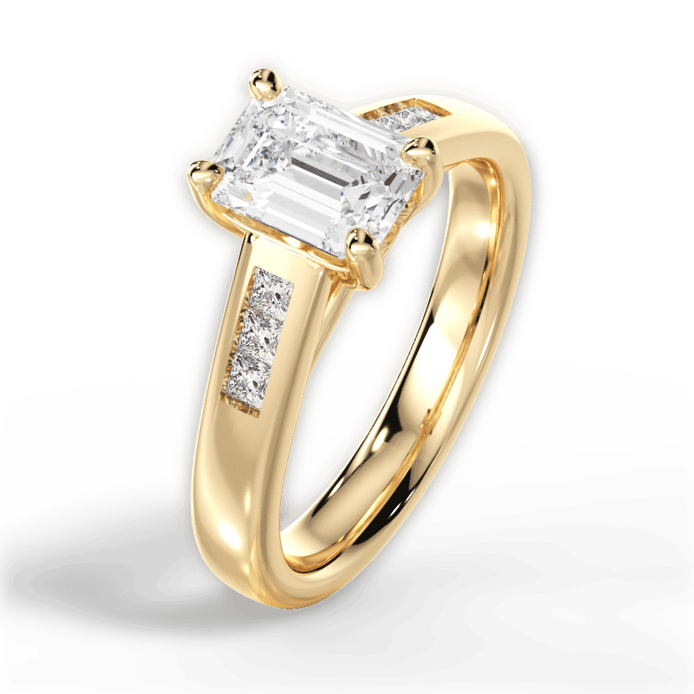 14kt Yellow Gold/18kt Yellow Gold/emerald/side