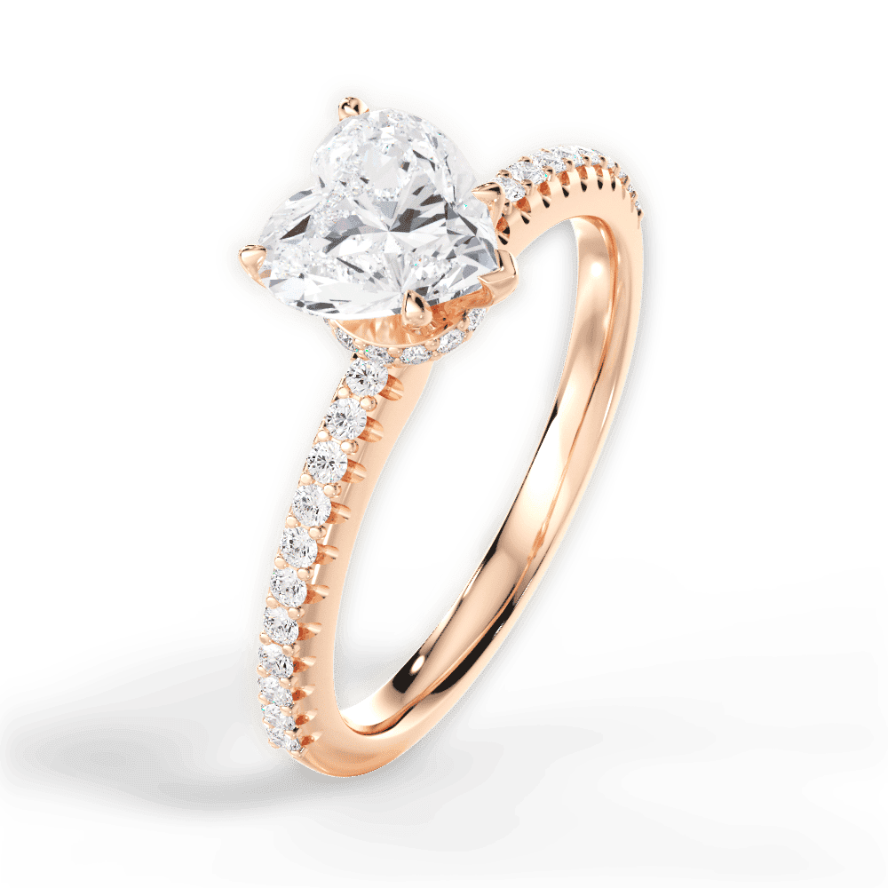 14kt Rose Gold/18kt Rose Gold/heart/side