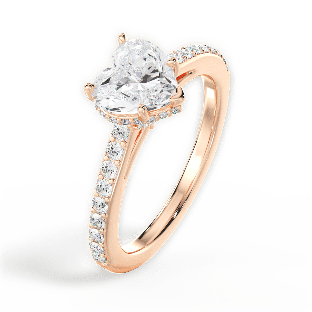 14kt Rose Gold/18kt Rose Gold/heart/side