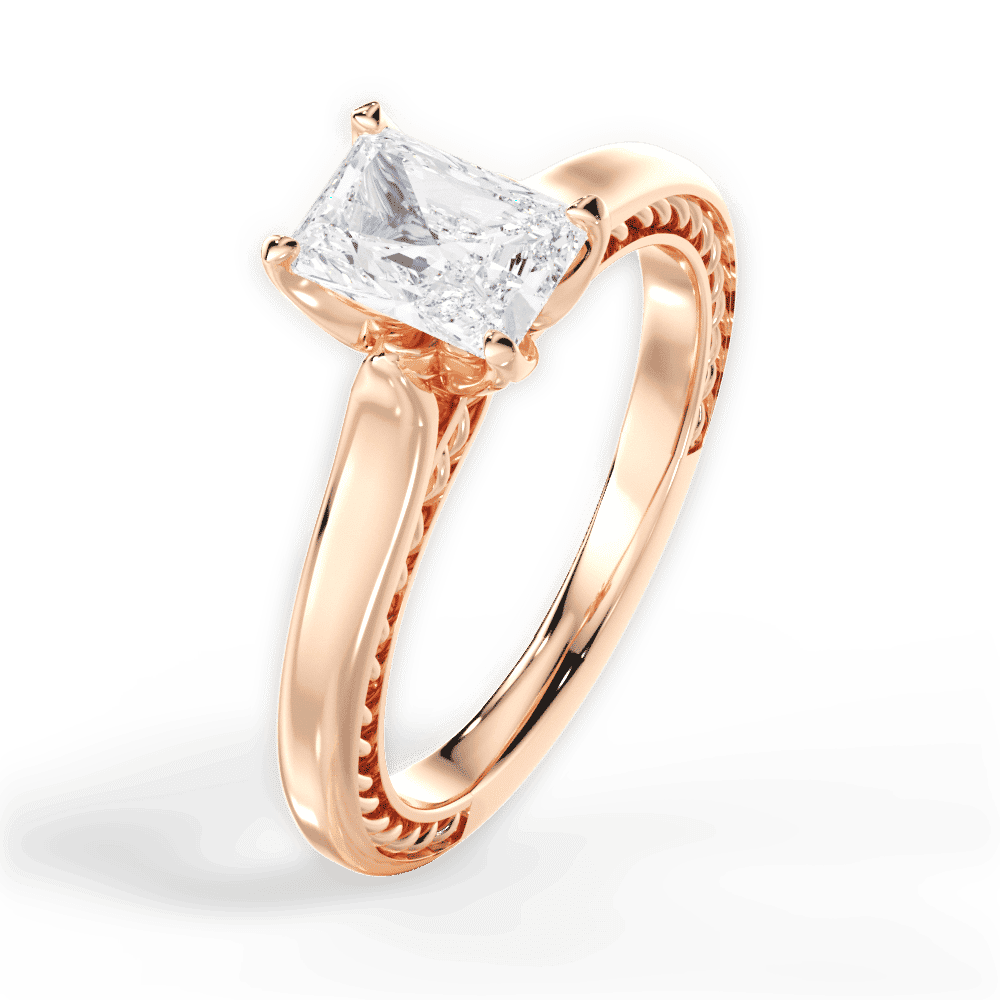 14kt Rose Gold/18kt Rose Gold/radiant/side