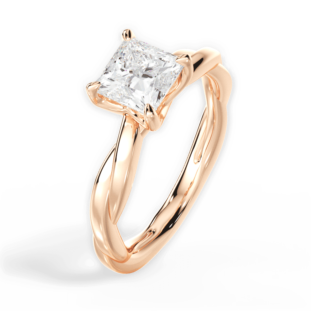 14kt Rose Gold/18kt Rose Gold/princess/side