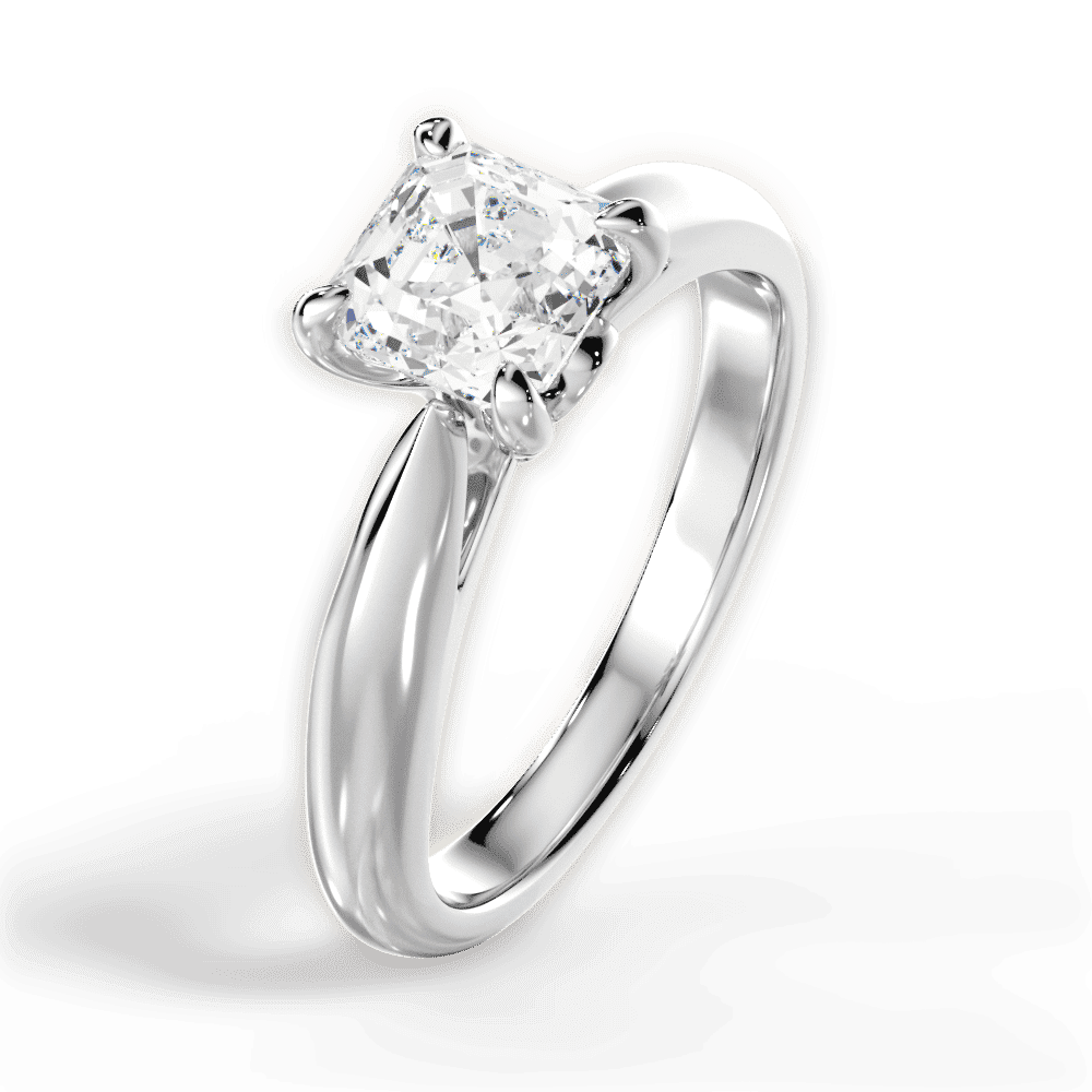 14kt White Gold/18kt White Gold/Platinum/asscher/side