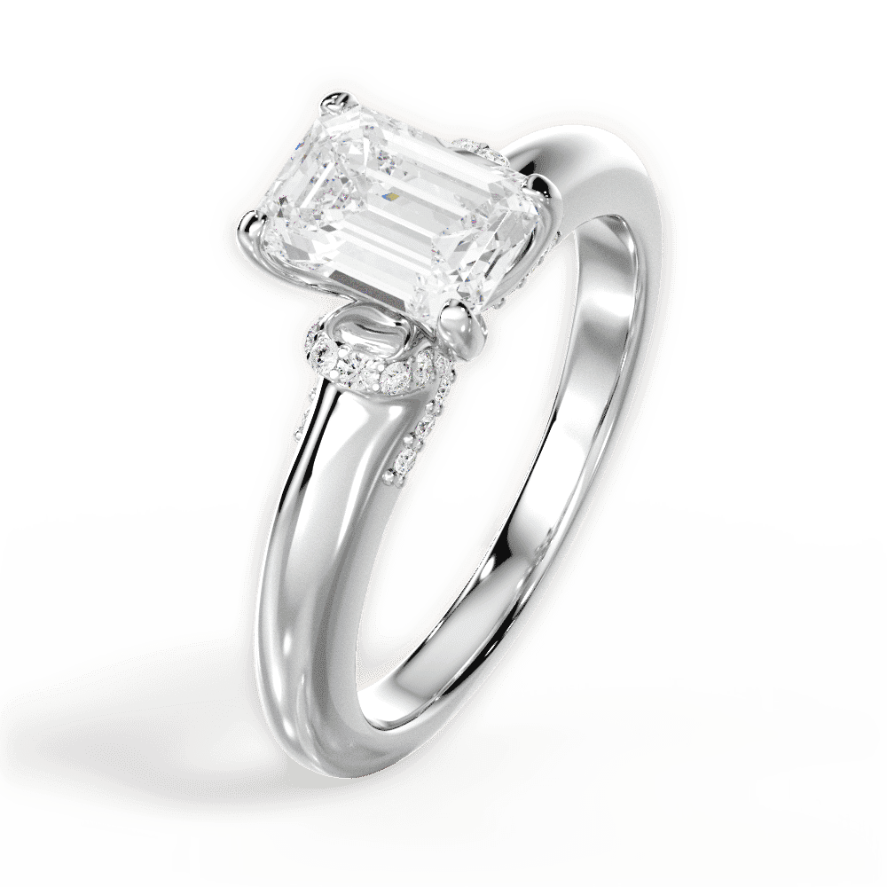 14kt White Gold/18kt White Gold/Platinum/emerald/side