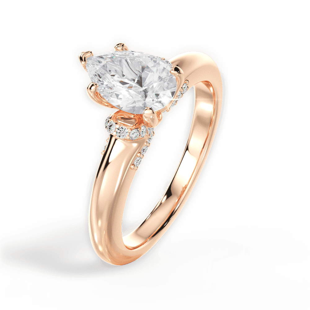 14kt Rose Gold/18kt Rose Gold/pear/side