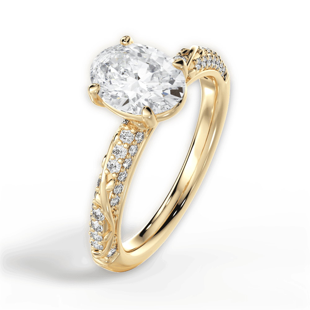 14kt Yellow Gold/18kt Yellow Gold/oval/side