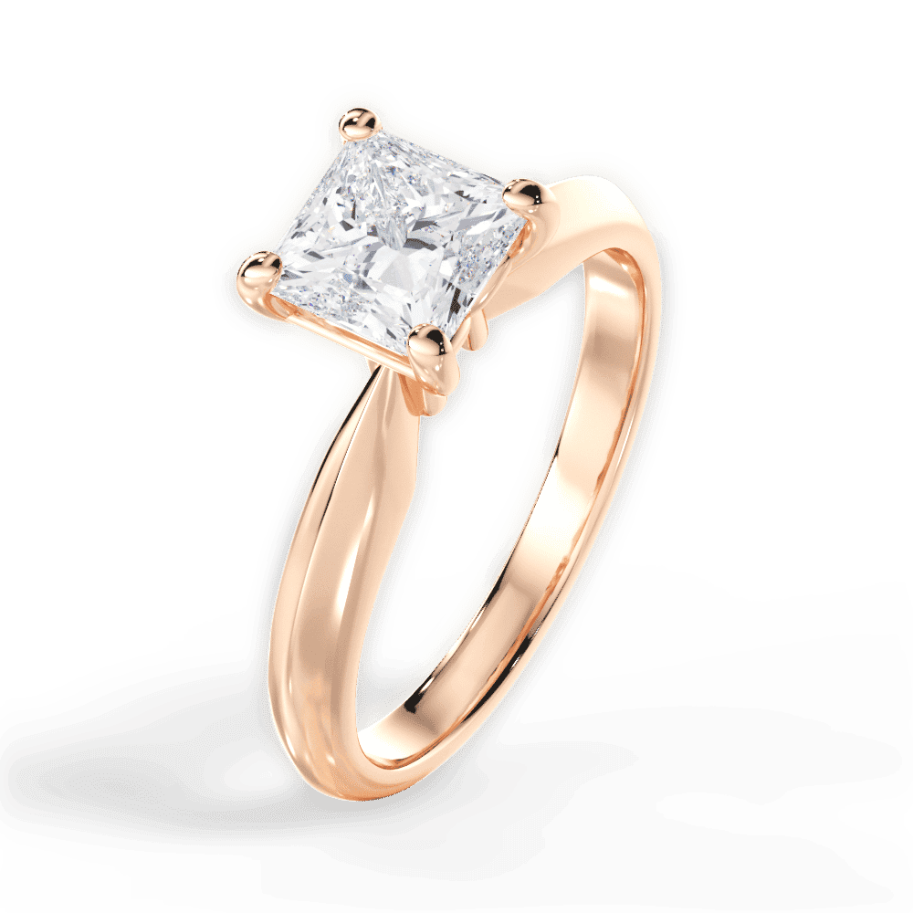 14kt Rose Gold/18kt Rose Gold/princess/side