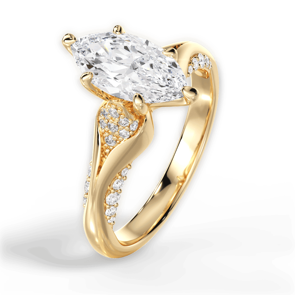 14kt Yellow Gold/18kt Yellow Gold/marquise/side