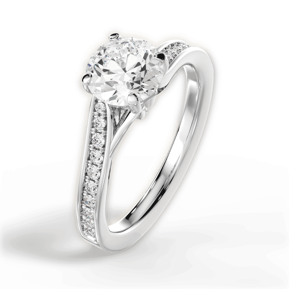 14kt White Gold/18kt White Gold/Platinum/round/side