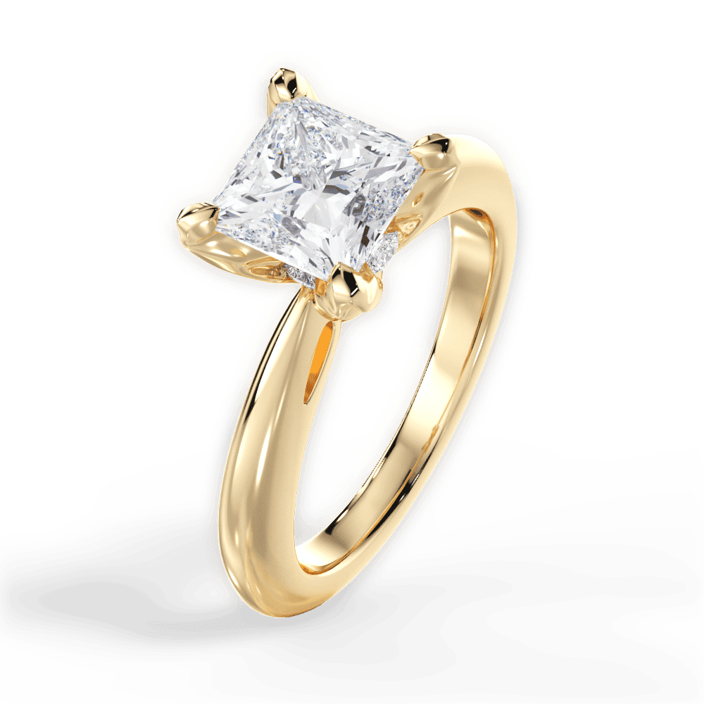 14kt Yellow Gold/18kt Yellow Gold/princess/side