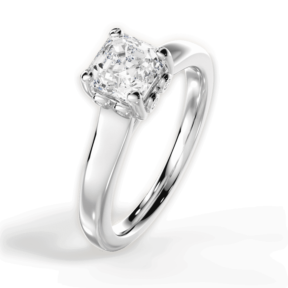 14kt White Gold/18kt White Gold/Platinum/asscher/side