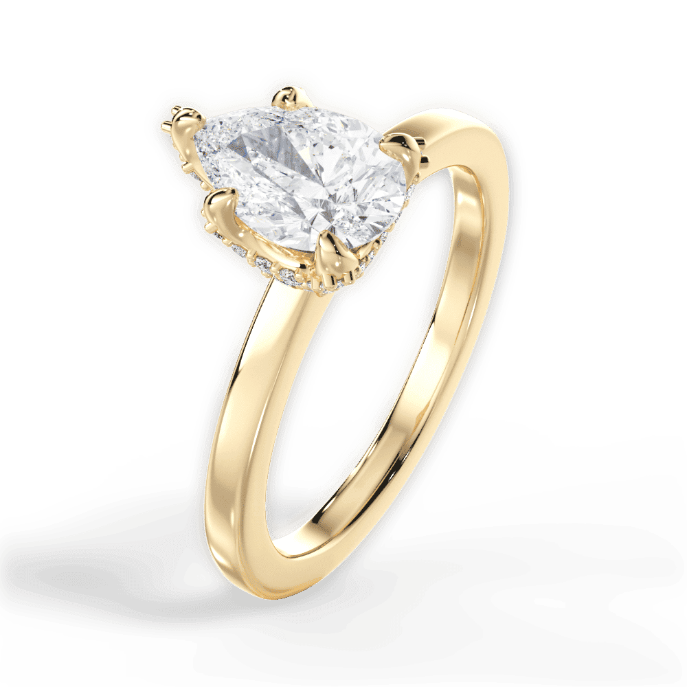 14kt Yellow Gold/18kt Yellow Gold/pear/side