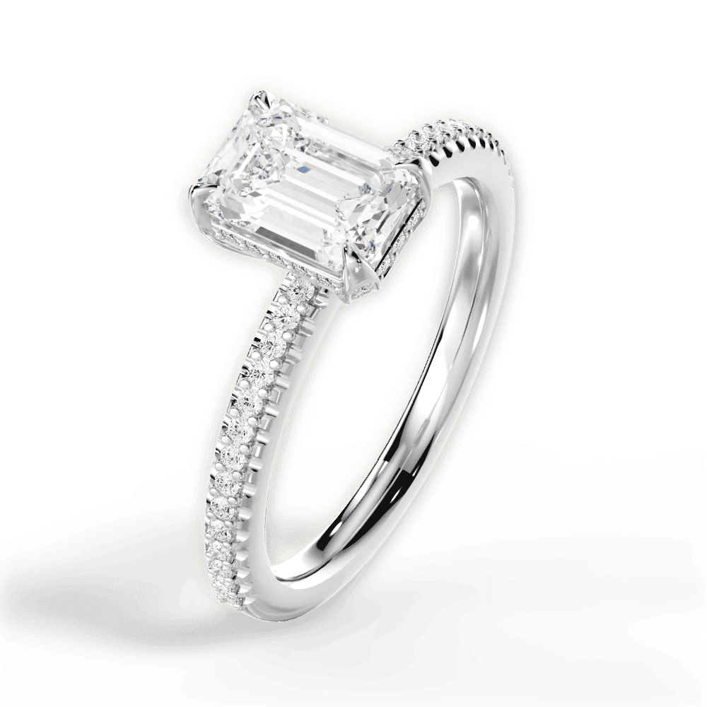 14kt White Gold/18kt White Gold/Platinum/emerald/side