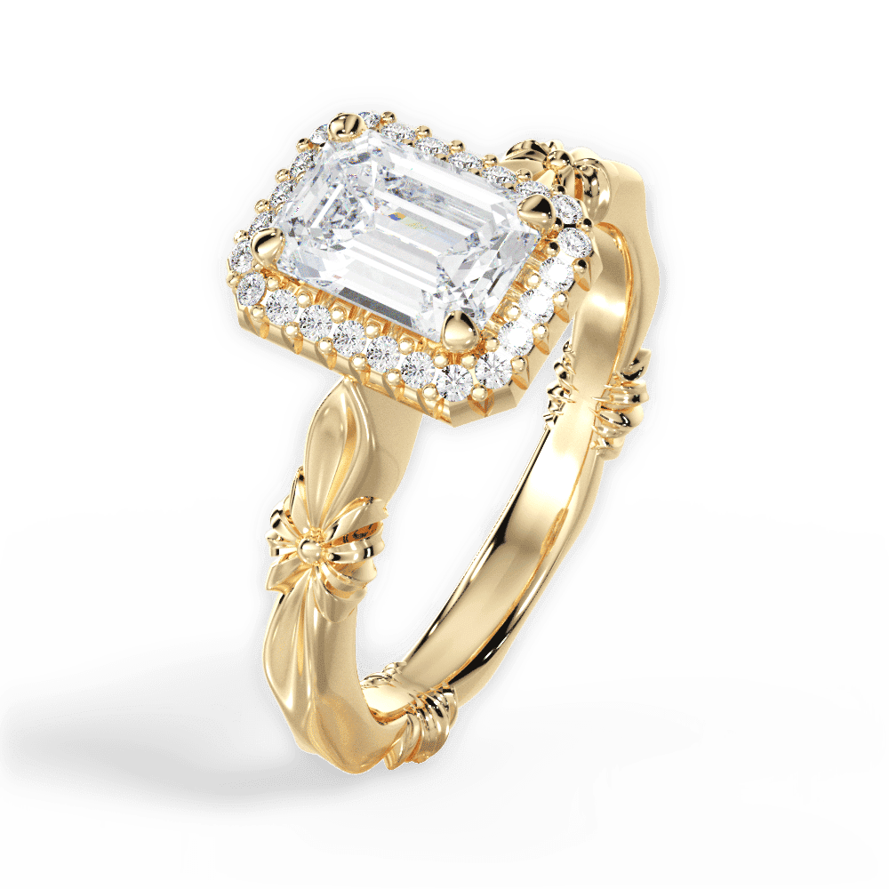 14kt Yellow Gold/18kt Yellow Gold/emerald/side