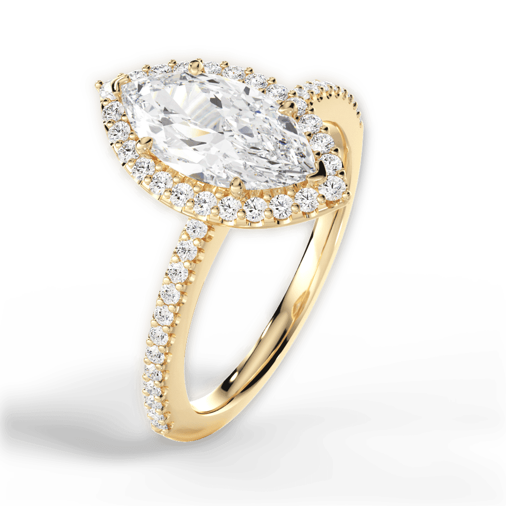 14kt Yellow Gold/18kt Yellow Gold/marquise/side