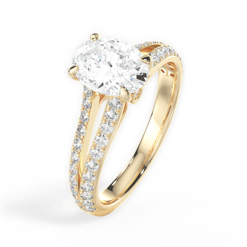 14kt Yellow Gold/18kt Yellow Gold/oval/side