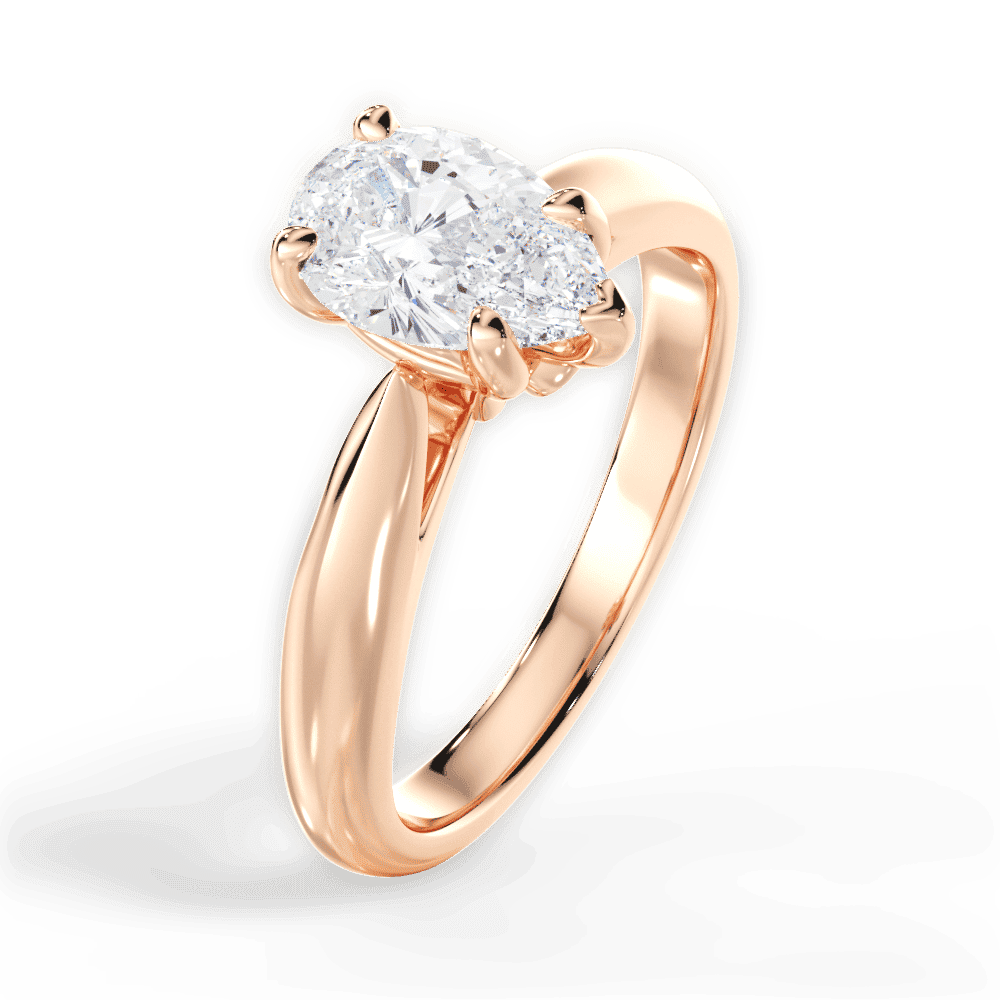 14kt Rose Gold/18kt Rose Gold/pear/side