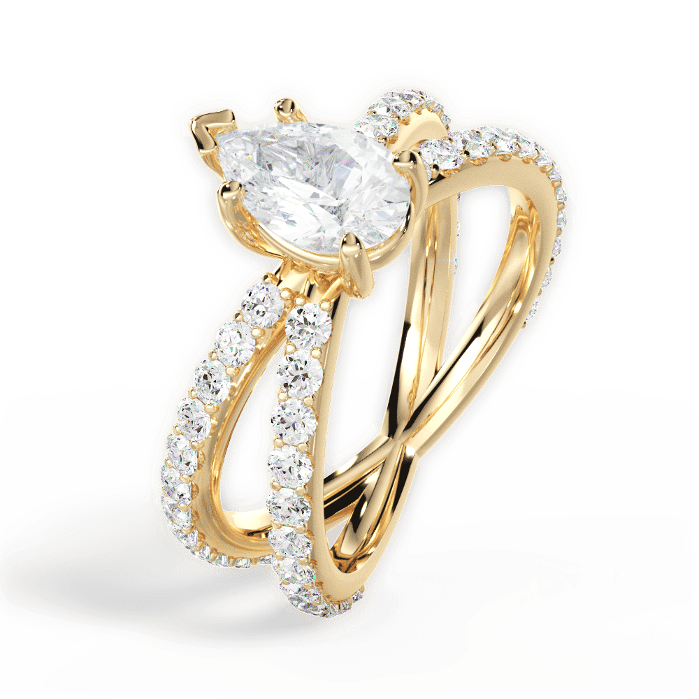 14kt Yellow Gold/18kt Yellow Gold/pear/side